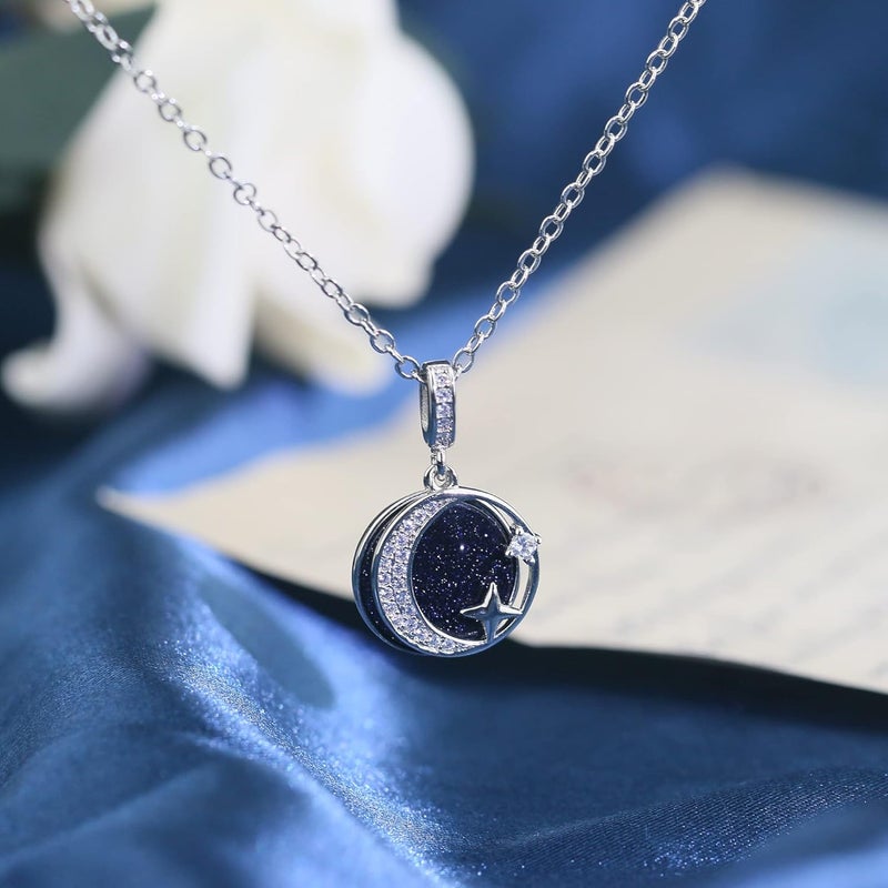 Sereney Valentines Day Gifts for Daughter, Daughter Gifts from Mom, Bonus Daughters Gifts, Silver Moon Star Necklace as Bonus Daughterr Necklaces from Mom, Step Daughterr Present from Stepmom Stepdad - Image 3